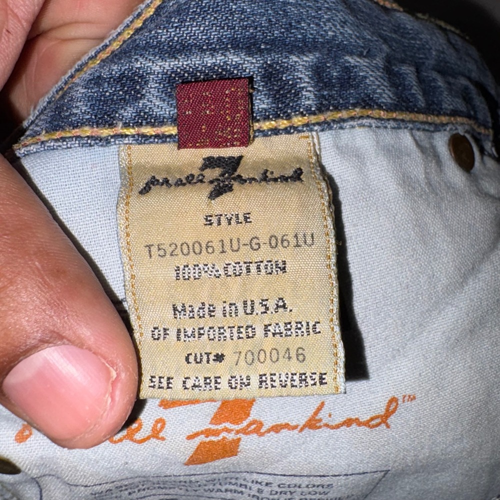 7 FOR ALL MANKIND Jeans Mens 30 Blue Bootcut Distressed USA T520061U-G-061U 29in - Picture 7 of 15